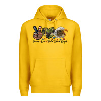 Lemon peace love bald head eagle Premium Hoodie - LillyAllenDesigns