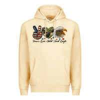 Pina Colada peace love bald head eagle Premium Hoodie - LillyAllenDesigns