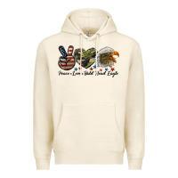Tofu peace love bald head eagle Premium Hoodie - LillyAllenDesigns