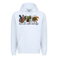 White peace love bald head eagle Premium Hoodie - LillyAllenDesigns