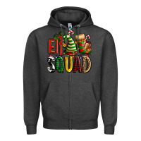 Charcoal Heather elf squad with elf hat and socks Zipper Hoodie - AdoDesignShop