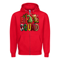 Red elf squad with elf hat and socks Zipper Hoodie - AdoDesignShop