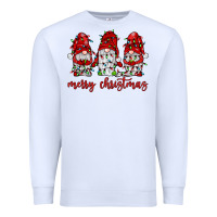 White merry christmas gnome with christmas lights Premium Sweatshirt - JahusDesignShop