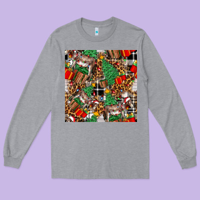Christmas Donkey Long Sleeve Tee Designed By Fadigitalartstudio