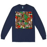Navy christmas donkey Long Sleeve Tee - FaDigitalArtStudio