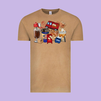 Postal Worker Coffee Cups Vintage Tee Designed By Fadigitalartstudio