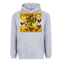 Heather Grey yellow hearts Heavyweight Hoodie - JahusDesignShop