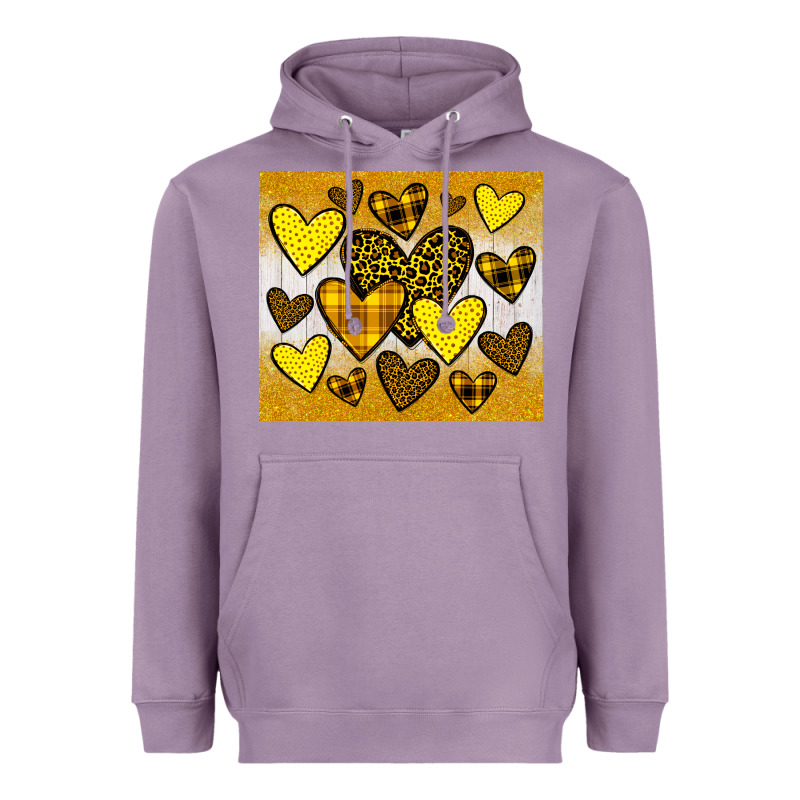 Yellow Hearts Heavyweight Hoodie by JahusDesignShop | Teevron