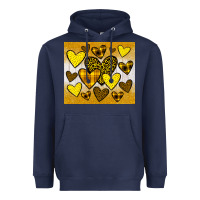 Navy yellow hearts Heavyweight Hoodie - JahusDesignShop