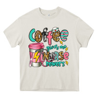 Cream coffee gives me nurse powers Heavy Core Tee - Jasminsmagicworld