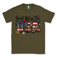 Army Green god bless the usa Classic Tee - CowGirlArtShop