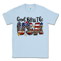 Dusty Blue god bless the usa Classic Tee - CowGirlArtShop