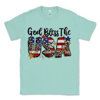 Seafoam god bless the usa Classic Tee - CowGirlArtShop