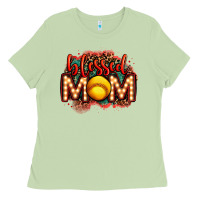 Matcha blessed softball mom lightbulb letters Ladies Tee - OliviaCreatesArt