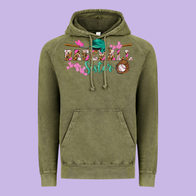 Baseball Sister Vintage Hoodie Designed By Bundleandbundleshop