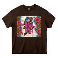 Chocolate Brown girl mama thunder with flowers Heavy Core Tee - TumblerDesignByShophia