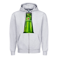 Heather Grey green beer Zipper Hoodie - AdoDesignShop