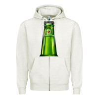 Oatmeal Heather green beer Zipper Hoodie - AdoDesignShop