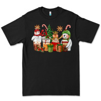 Black christmas polar bear reindeer and snowman coffee c Premium Tee - CowGirlArtShop