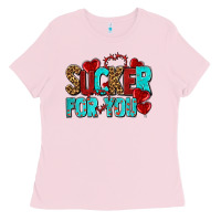 Bubblegum Pink sucker for you olivia Ladies Tee - OliviaCreatesArt