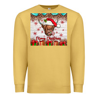 Antique Gold merry christmas cow Premium Sweatshirt - JahusDesignShop