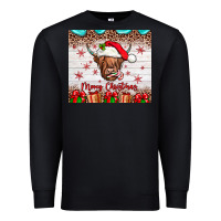 Black merry christmas cow Premium Sweatshirt - JahusDesignShop