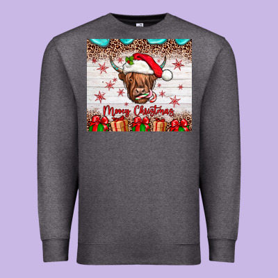 Merry Christmas Cow Premium Sweatshirt Designed By Jahusdesignshop