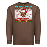 Chestnut merry christmas cow Premium Sweatshirt - JahusDesignShop