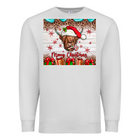 Dove Grey merry christmas cow Premium Sweatshirt - JahusDesignShop
