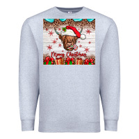 Heather Grey merry christmas cow Premium Sweatshirt - JahusDesignShop