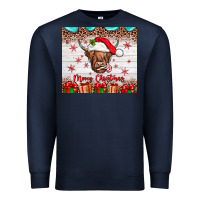 Navy merry christmas cow Premium Sweatshirt - JahusDesignShop