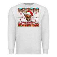 Oatmeal Heather merry christmas cow Premium Sweatshirt - JahusDesignShop