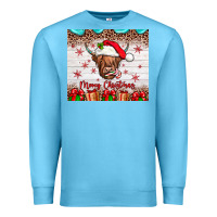 Ocean Blue merry christmas cow Premium Sweatshirt - JahusDesignShop