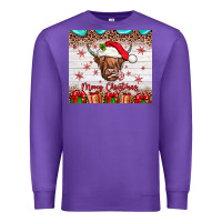 Purple merry christmas cow Premium Sweatshirt - JahusDesignShop