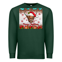 Sports Green merry christmas cow Premium Sweatshirt - JahusDesignShop