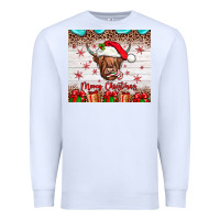 White merry christmas cow Premium Sweatshirt - JahusDesignShop