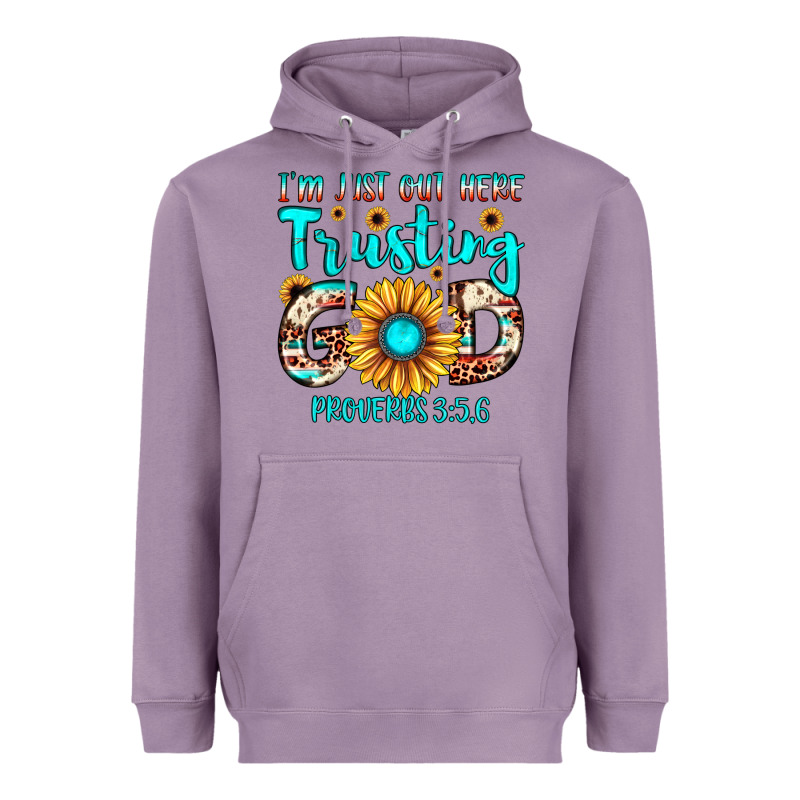 I M Just Out Here Trusting God Proverbs 3 5,6 Heavyweight Hoodie by JahusDesignShop | Teevron