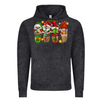 Vintage Black christmas coffee cups gnomies Vintage Hoodie - FaDigitalArtStudio