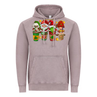 Vintage Zinc christmas coffee cups gnomies Vintage Hoodie - FaDigitalArtStudio