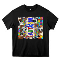 Black autism mom puzzle ribbon Heavy Core Tee - TumblerDesignByShophia