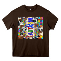 Chocolate Brown autism mom puzzle ribbon Heavy Core Tee - TumblerDesignByShophia