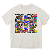 Cream autism mom puzzle ribbon Heavy Core Tee - TumblerDesignByShophia
