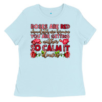 Baby Blue roses are red chocolates are brown Ladies Tee - OliviaCreatesArt