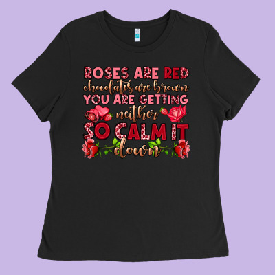 Roses Are Red Chocolates Are Brown Ladies Tee Designed By Oliviacreatesart