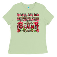 Matcha roses are red chocolates are brown Ladies Tee - OliviaCreatesArt