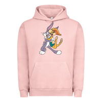 Pigment Salmon bugs bunny and lola bunny Urban Hoodie - DesigneFamous