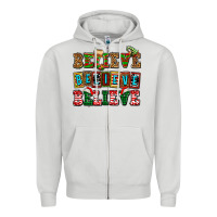 Dove Grey believe believe believe Zipper Hoodie - AdoDesignShop