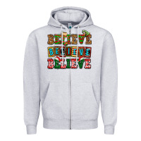 Heather Grey believe believe believe Zipper Hoodie - AdoDesignShop