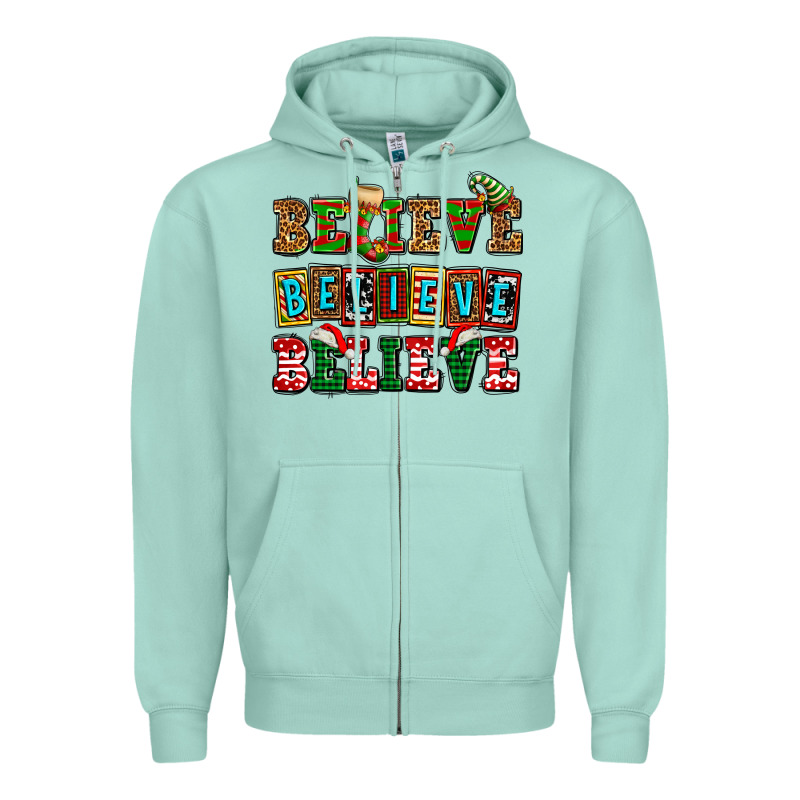 Believe Believe Believe Zipper Hoodie by AdoDesignShop | Teevron