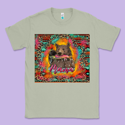 Mama Bear Leopard And Aztec Classic Tee Designed By Ranaportraitstore